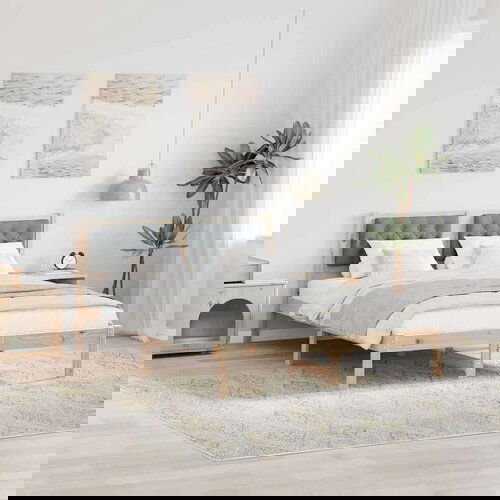  Konstrukcija postelje Svetlo siva 140 x 190 cm blago, (5000084213) Slike