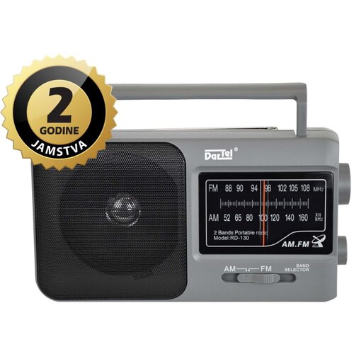 Dartel radio FM, AM, analogni, AC ili klasične baterije, tamno sivi RD-130 Slike