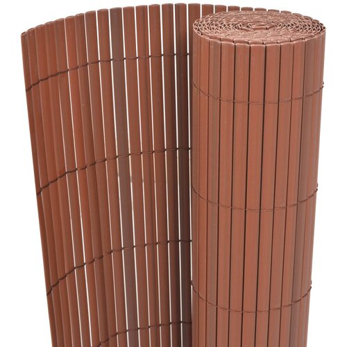 vidaXL Dvostranska vrtna ograja PVC 90x300 cm rjava Cene