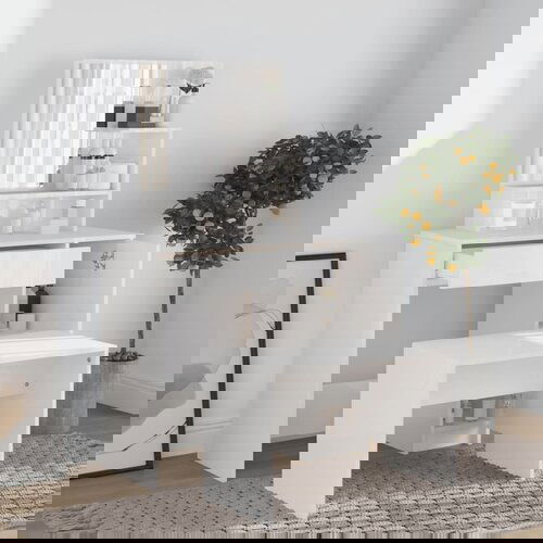 VidaXL set toaletnog stolića sjajni bijeli 86,5x35x136 cm Slike