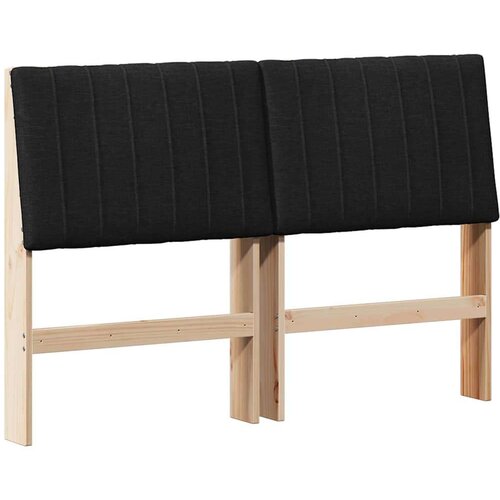 VidaXL tapecirani uzglavlje crna 135 cm čvrsto borovo drvo Slike