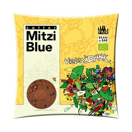 Zotter Schokoladen Bio čokolada Mitzi Blue - "hvala"