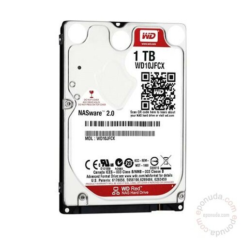 Western Digital SATA3 5400 1TB Red 2.5 WD10JFCX hard disk Slike