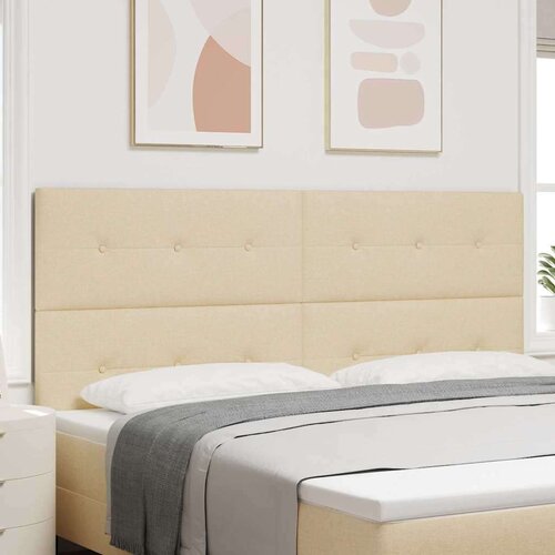  LED glava kreveta S LED lampica Krema 200 cm Poliester Cene
