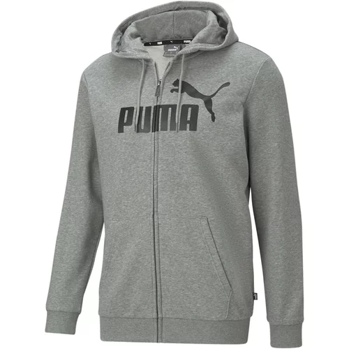 Puma Športna jopa na zadrgo 'Essentials' pegasto siva / črna