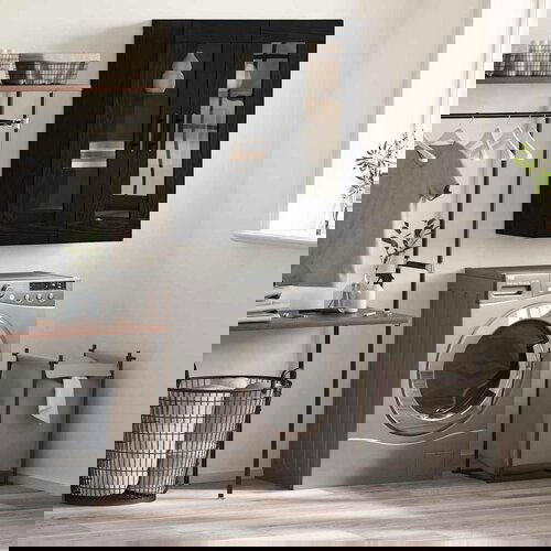 VidaXL Stenska omara Črni hrast 69,5 x 34 x 90 cm Konstruiran les Slike