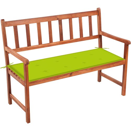  Vrtna klupa s jastukom 120 cm od masivnog bagremovog drva Zelena 120 x 50 x 4 cm Slike