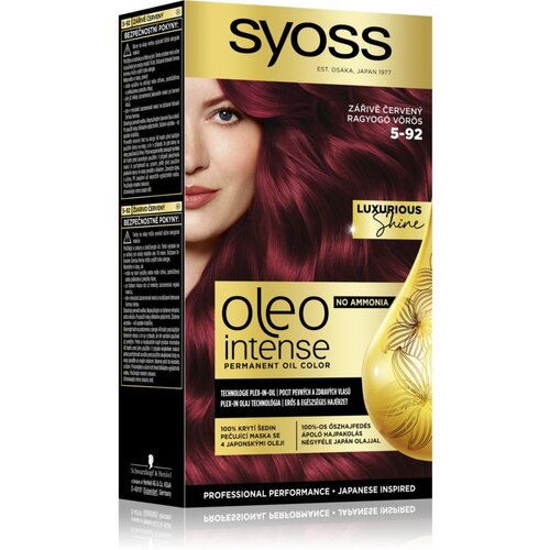 Syoss Oleo Intense Permanent Oil Color trajna oljna barva za lase brez amonijaka 50 ml odtenek 5-92 Bright Red Cene