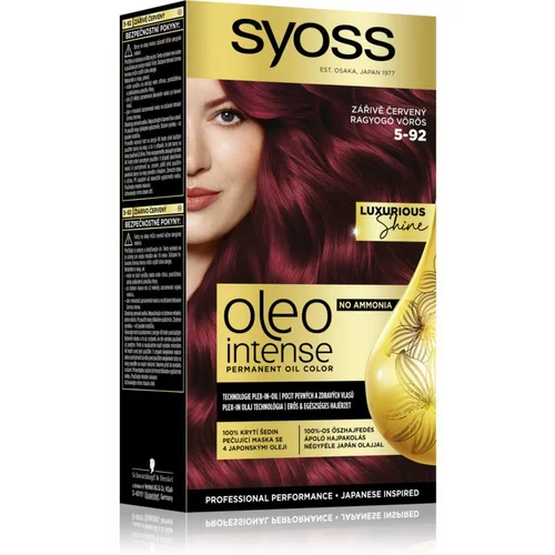 Syoss Oleo Intense Permanent Oil Color trajna oljna barva za lase brez amonijaka 50 ml odtenek 5-92 Bright Red