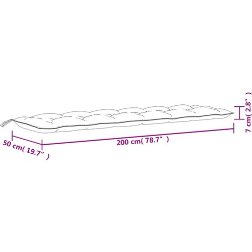  Jastuci za vrtnu klupu 2 kom crno 200x50x7 cm tkanine Oxford Slike