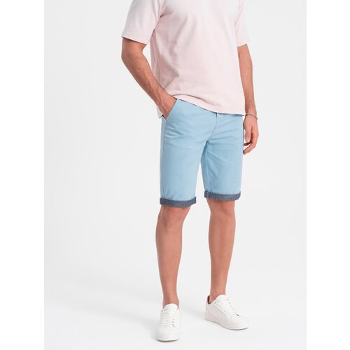 Ombre Men&amp;#039;s chinos shorts with denim trim Slike