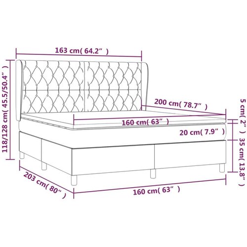  S oprugama i madracem plavi 160x200 cm od tkanine Slike