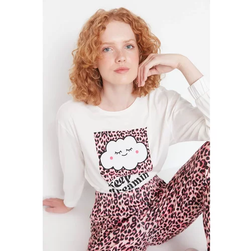Trendyol Multi Color Leopard Pattern Printed Knitted Pajamas Set