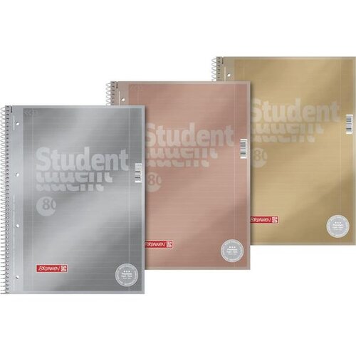  BILJEŽNICA SPIRALA A4 MU PREMIUM STUDENT METALIC DIKTO 80L BRUNNEN Slike
