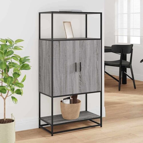 VidaXL Visoka ploča siva Sonoma 68x35x139 cm Konstruirano drvo i metal Slike