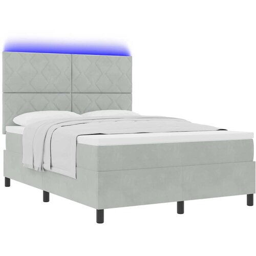  LED Box Spring Krevet Svijetlo siva 160 x 200 cm Bar&amp;scaron;un Slike
