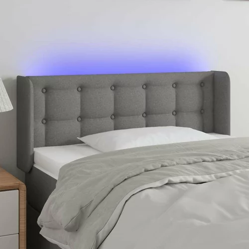  LED posteljno vzglavje temno sivo 103x16x78/88 cm blago, (20736011)