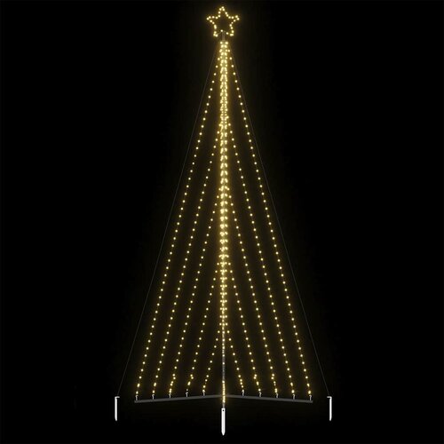 VidaXL Lučke za novoletno jelko 570 LED diod hladno tople bele 399 cm Slike