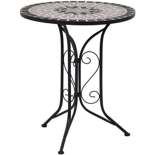 VidaXL bistro stolić s mozaikom sivi 61 cm keramički Slike