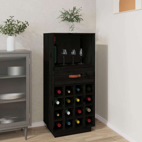 Ormarić za vino crni 45x34x100 cm od masivne borovine Cijene
