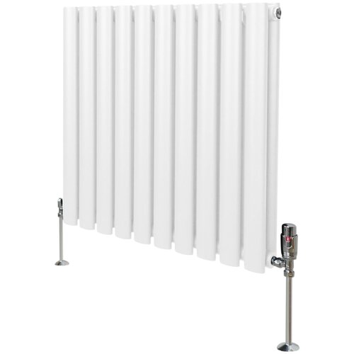 Monster ovalni stebričasti radiator in ventili &amp;ndash; 600 mm x 600 mm &amp;ndash; beli, (21569974) Slike