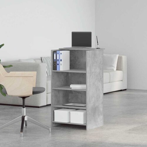  Recepcijski stol beton sivi 55x50x103,5 cm konstruirano drvo Slike