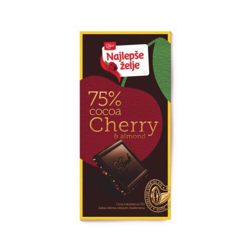 NAJLEPSE ZELJE COK.NAJ.ZELJE 75% KAKAO VISNJA&BADEM 75G Cene