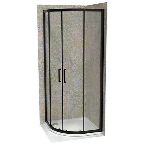 Copen Atlas Pro polukružna tuš kabina mat crna, staklo 6mm providno - R90x195 cm Cene