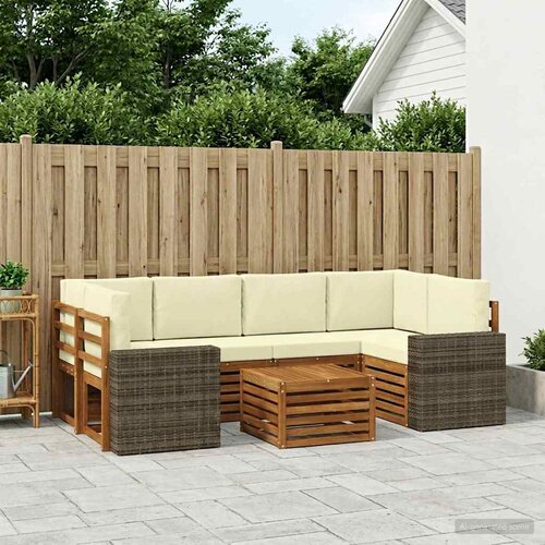  Set vanjskih sofa 7 kom. Prirodna i krem Čvrsto drvo akacije Cijene