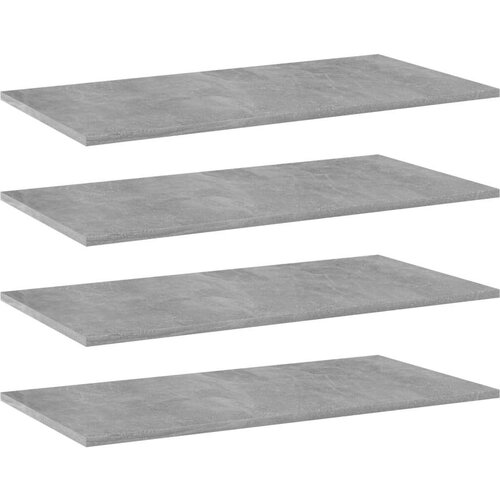 Police za knjige 4 kom siva boja betona 80x40x1 5 cm od iverice Slike