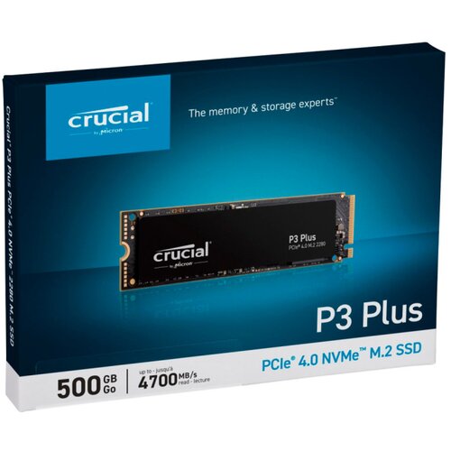 Crucial SSD P3 Plus 500GB NVMe4700/1900 MB/sPCIe Gen 4 x4 Cijene
