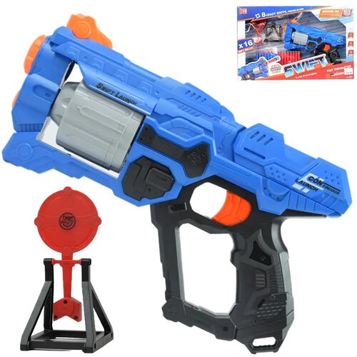 Magic Toys Swift Launcher: Ročno orožje za spužvaste naboje z vrtljivim magazinom, naboji in tarčo 32 cm Cene