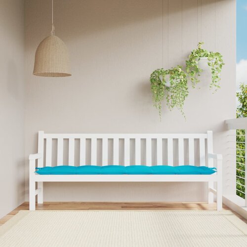 VidaXL Blazina za vrtno klop turkizna 200x50x7 cm blago Slike