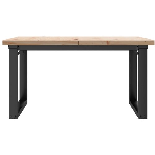  Stolić za kavu O-oblika 80x80x45,5 cm od borovine i čelik Slike