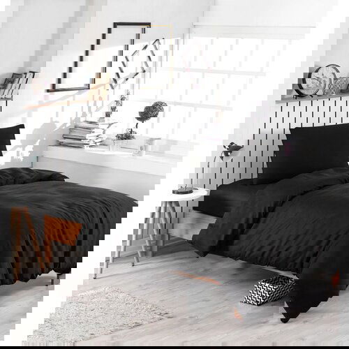 Lessentiel Maison set posteljina düzboya, 160x220 cm, crni Cene