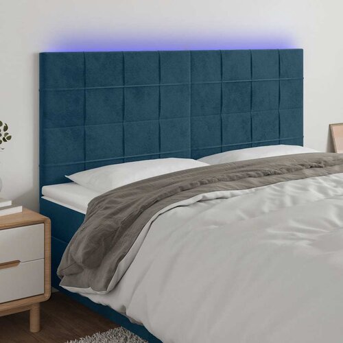  LED uzglavlje tamnoplavo 160x5x118/128 cm bar&scaron;unasto Cijene