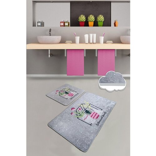  botanical sweets multicolor bathmat set (2 pieces) Cene
