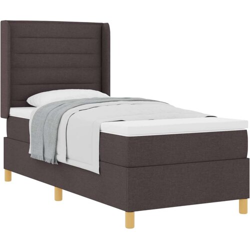 VidaXL Box spring krevet Tamno smeđa 90 x 190 cm tkanina - Tamno smeđa 90 x 190 cm Dizajn linija Slike