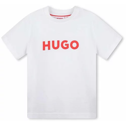 Hugo Dječja pamučna majica kratkih rukava boja: bijela, s tiskom