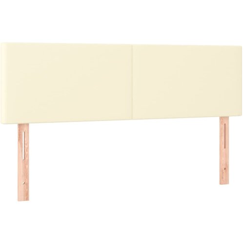  Krevet box spring s madracem LED krem 140x190cm od umjetne kože Slike