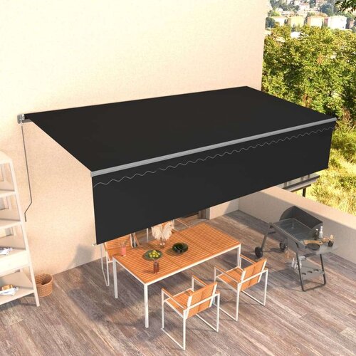 vidaXL Ročno zložljiva tenda s senčilom 6x3 m antracitna Cene
