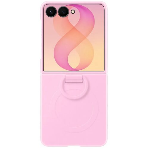 Samsung Ring Silikonska magnetna maska za Galaxy Z Flip8 Pink Slike
