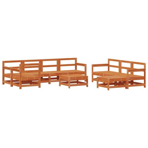  Set lounge namje&amp;scaron;taja za vrt 10 pcs Bakarno smeđa bor Slike