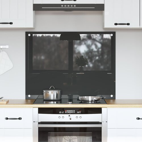vidaXL Kuhinjska obloga Tamno siva Kaljeno staklo 80 x 60 x 0.6 cm Cijene