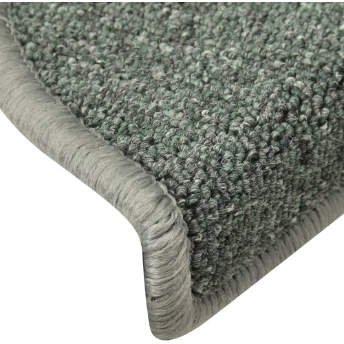  Prostirke za stepenice 15 kom 56x17x3 cm tamnozelene poluokrugle Slike