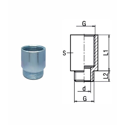  Vodovodni produžetak 1/2&amp;#039;&amp;#039;x10 mm, &amp;Oslash;24x22 mm Slike