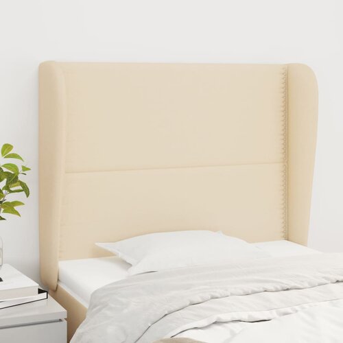 Uzglavlje s u&scaron;ima krem 93x23x118/128 cm od tkanine Cijene