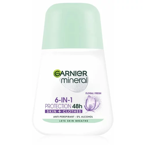 Garnier Mineral Protection 6 Floral Fresh 48h antiperspirant proti znoju, vonju in madežem na oblačilih 50 ml za ženske