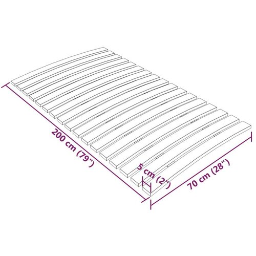 VidaXL Podnica za krevet sa 17 letvica 70 x 200 cm Slike
