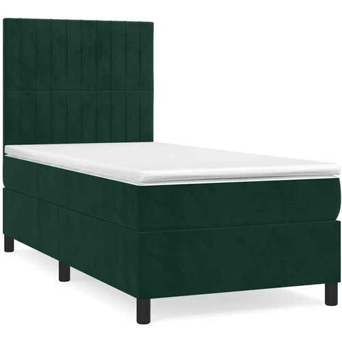 Box spring krevet s madracem tamnozeleni 100x200 cm bar&amp;scaron;unasti Slike